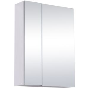 HOMCOM Wall mounted Bathroom Mirror Storage Cabinet Double Doors Stainless Steel 430mm (W)