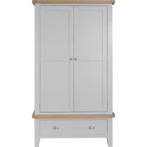 Terranostra Millstone Grey 2 Door Wardrobe with Drawers