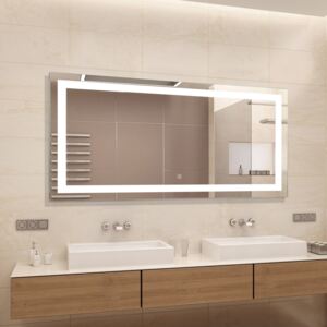 HOMCOM LED Bathroom Mirror, 120Wx60HX4D cm-Silver
