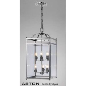 IL31104 Aston 6 Light Chrome Ceiling Lantern