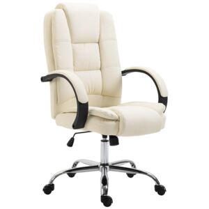 Vinsetto Office Chair, 360° Swivel, PU Leather-Beige