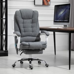 Vinsetto Massage Office Chair Computer Swivel Rolling Task Chair with Retractable Footrest & Height Adjustable Comfortable with Armrests