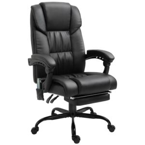 Vinsetto PU Leather Chair For Office Gaming Chair For Racing Massage Chair Electric Padded Height Angle Adjustable 5 Wheels w/ Remote Black