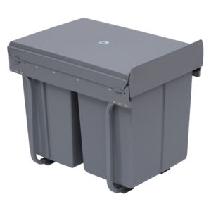 HOMCOM Kitchen Recycle Waste Bin 48x34.2x41.8 cm-Grey