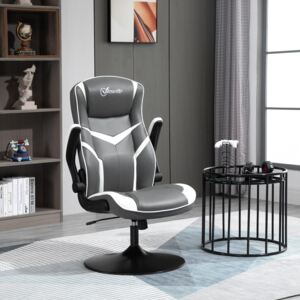 Vinsetto Gaming Chair Ergonomic Computer Chair with Adjustable Height Pedestal Base, Home Office Desk Chair PVC Leather Exclusive Swivel Chair