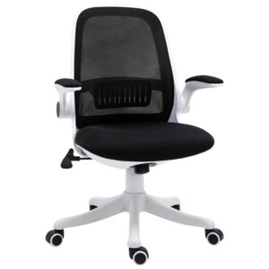 Vinsetto Desktop Chair Ergonomic Swivel Office Chair Breathable Fabric Computer Rocker with Liftable Armrest Home Office For 120-175cm/4'-6' Black