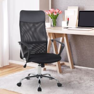 Homcom Swivel Executive Office Chair High Back Mesh Chair Seat Office Desk Chairs Height Adjustable Armchair Black New