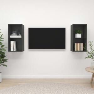 VidaXL Wall-mounted TV Cabinets 2 pcs Grey Chipboard