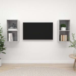 VidaXL Wall-mounted TV Cabinets 2 pcs Concrete Grey Chipboard