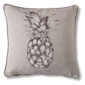 White Linen Pineapple Cushion - Silver