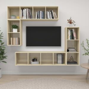 VidaXL 4 Piece TV Cabinet Set Sonoma Oak Chipboard