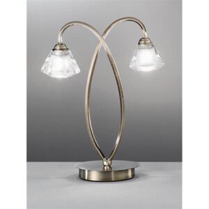 T976 Twist Bronze 2 Light Table Lamp