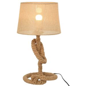 HOMCOM Hemp Rope Linen Shade Table Lamp Beige