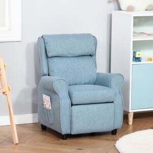 HOMCOM Kids Recliner Sofa Angle Adjustable Single Lounger Armchair Children Games Chair with Footrest for 3-8 years, Blue