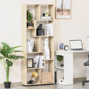 HOMCOM Bookcase w/ Melamine Pads Anti-Tipping Furniture Organisation Oak Tone
