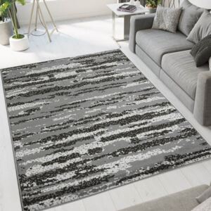 Grey Graphite Ombre Effect Living Room Rug - Milan