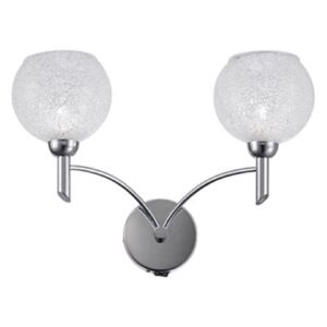 F2359/2 2 Light Wall Light In Chrome With Crystal Lined Clear Glass Shades