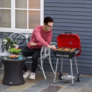 Outsunny Charcoal Barbecue, 45x47.5x70 cm-Red/Black
