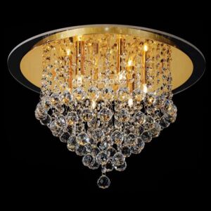 Diyas IL30209 Atla Crystal Flush Ceiling Light in Gold Finish