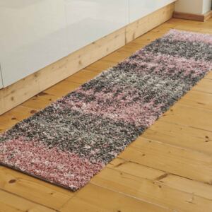 Blush Distressed Textured Shaggy Runner Rug - Florence