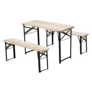 Outsunny Picnic Wooden Table and Bench Set