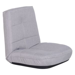 HOMCOM Floor Lazy Sofa Chair 5-Position Adjustable Recliner, 60H x 63W x 65Dcm-Grey