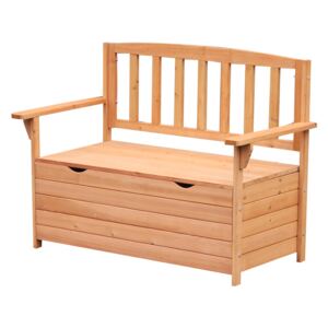 Outsunny Outdoor Garden Storage Bench Patio Box All Weather Deck Fir Wood Solid Seating