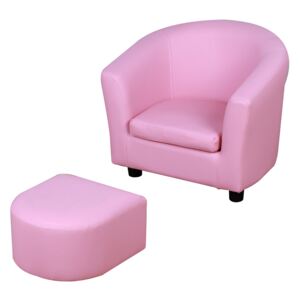 HOMCOM Children Kids Mini Sofa Armchair Made of PVC Very Comfortable Sweet Lovely and Safe Non-Slip Feet