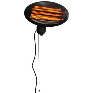 Outsunny Wall Mount Electric Infrared Patio Heater, 220V-240V-Black