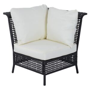 Outsunny Rattan Single Corner Sofa W/ Cushion-Black/Beige