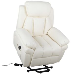 HOMCOM Recliner Lift Stand Assistance Chair Extra Padded Design Electric Power w/ Remote PU Leather
