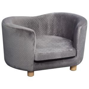 PawHut Velvet Upholstered Small Pet Bed Grey
