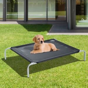 PawHut Elevated Pet Bed Portable Camping Raised Dog Bed w/ Metal Frame Black (Small)