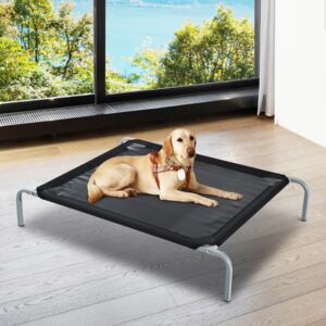PawHut Elevated Pet Bed Portable Camping Raised Dog Bed w/ Metal Frame Black (Large)