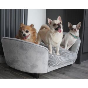 PawHut Pet Sofa Couch Small Sized Dog Various Cat Soft Plush Sponge Cushioned Bed Lounge Gray