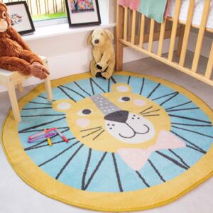 Circle Lion Face Soft Round Kids Bedroom Rugs - Nino