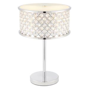 Endon 72747 Hudson Two Light Table Lamp In Chrome Plate With Clear And Crystal Glass Shade