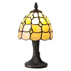 Origin 1 Light Table Lamp With 300mm Beige, Clear, Black And Gold Tiffany Shade
