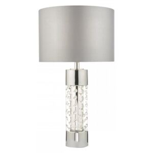 YAL4208 Yalena Table Lamp With Polished Chrome Finish And Grey Shade - H: 600mm