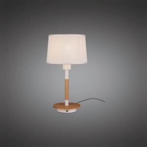 Mantra M5464 Nordica II 1 Light Table Lamp In White Metal And Wood With Shades