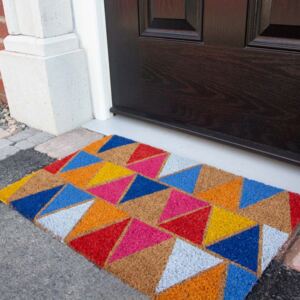 Colourful Triangles Coir Outdoor Entrance Doormat - Coir