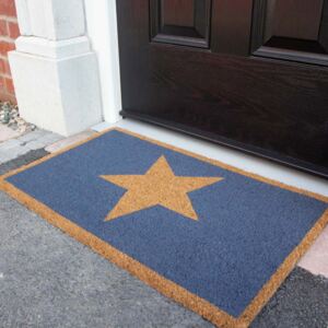 Blue Big Star Coir Outdoor Entrance Doormat - Coir