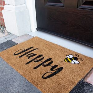 Bee Print Coir Outdoor Entrance Doormat - Coir