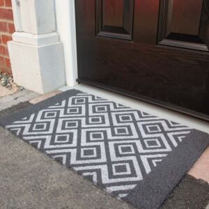 Grey Diamond Coir Outdoor Entrance Doormat - Coir