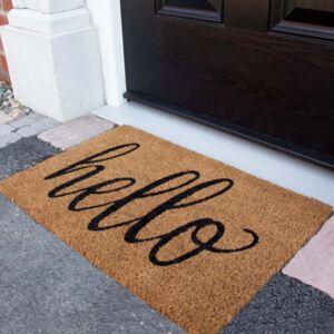 Hello Print Coir Outdoor Entrance Doormat - Coir