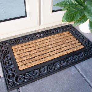 Ornate Border Coir Outdoor Entrance Doormat - Coir