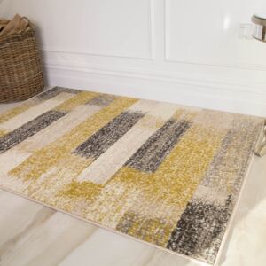 Modern Yellow and Grey Stripe Rugs - Clearance