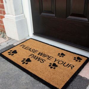 Dog Paw Print Coir Outdoor Entrance Doormat - Coir
