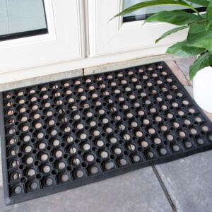 Honeycomb Black Rubber Outdoor Entrance Doormat - Rubber Mat