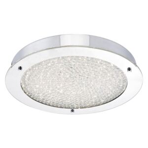 Dar PET5050 Peta Large Flush Ceiling Light In Polished Chrome And Crystal - Dia: 410mm